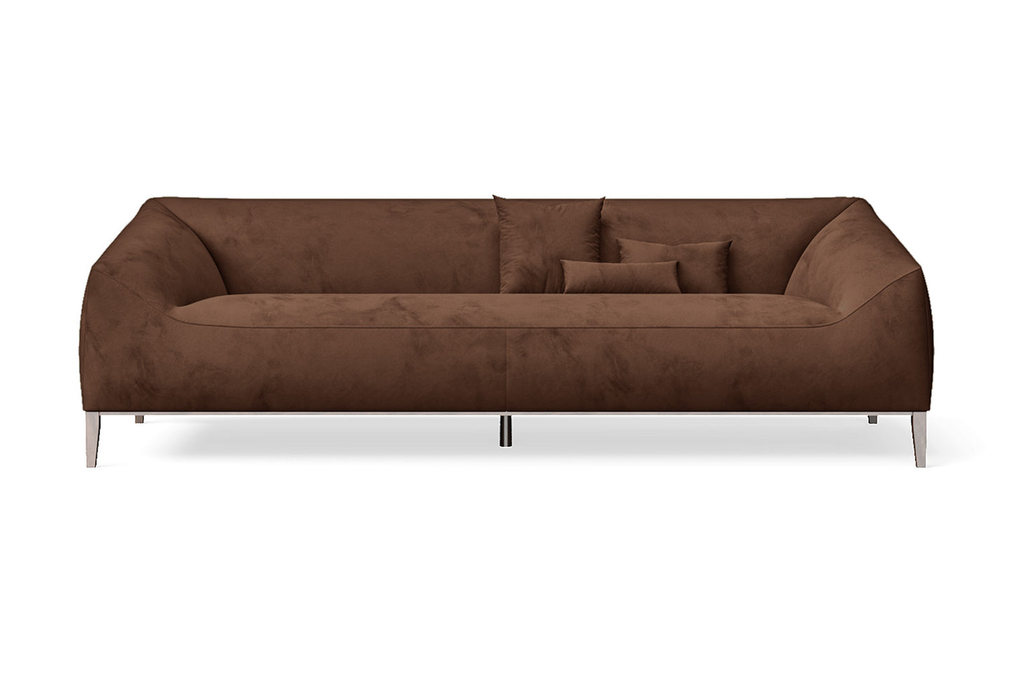 Bergamo 4 Seater Sofa Coffee Brown Velvet