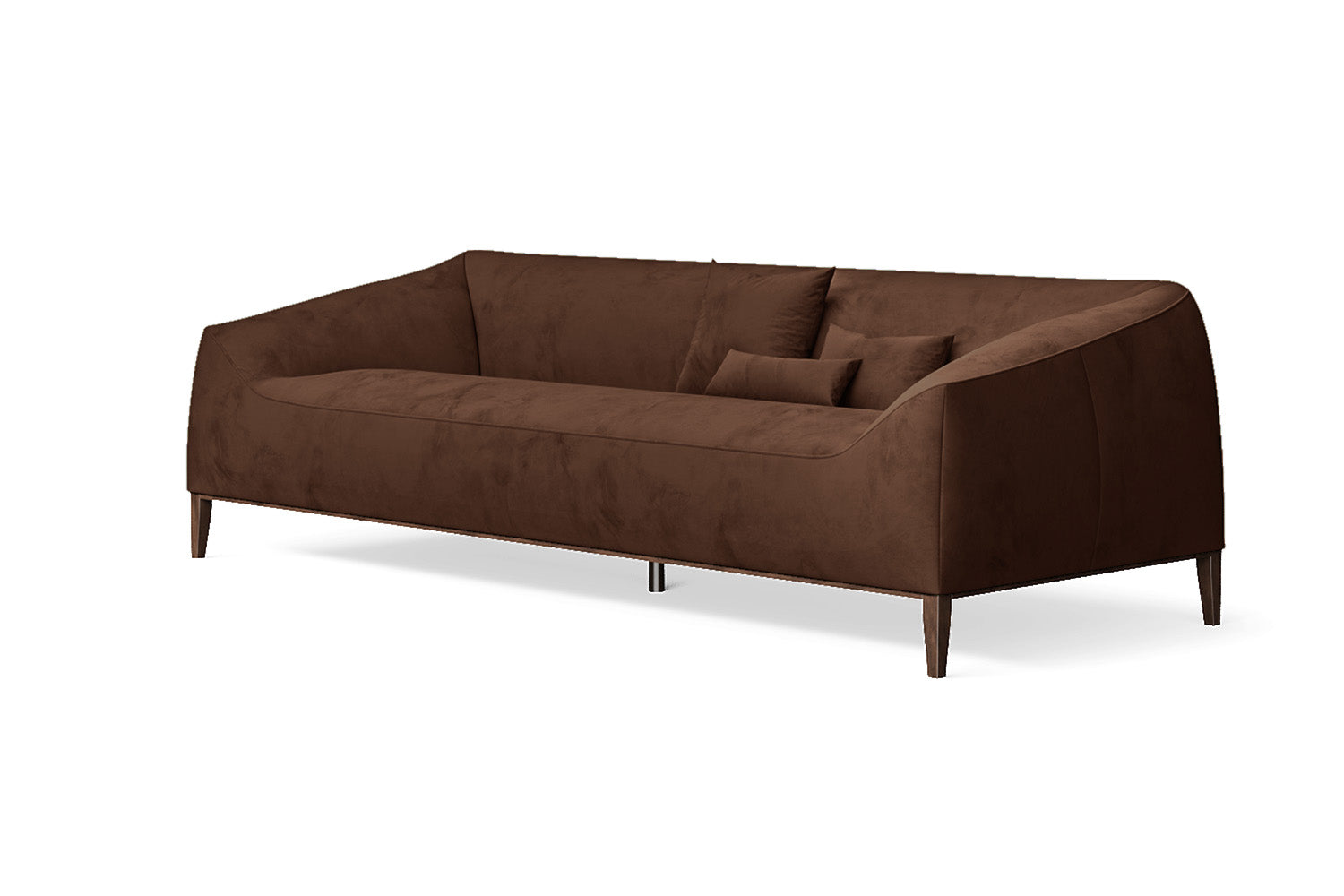 Bergamo 4 Seater Sofa Coffee Brown Velvet