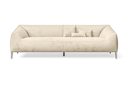 Bergamo 4 Seater Sofa Cream Velvet