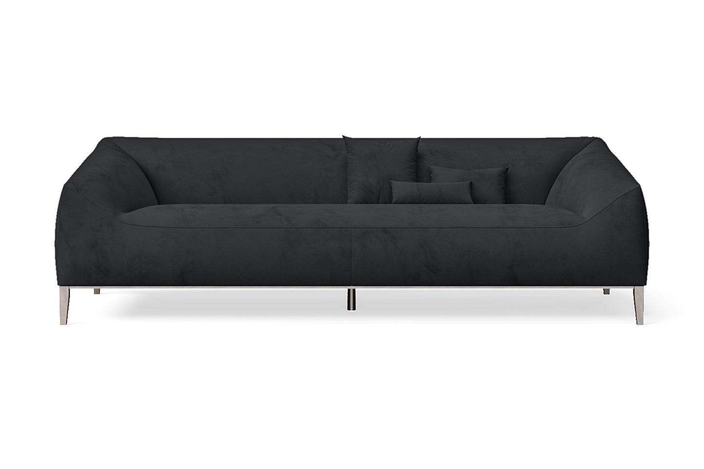 Bergamo 4 Seater Sofa Dark Grey Velvet