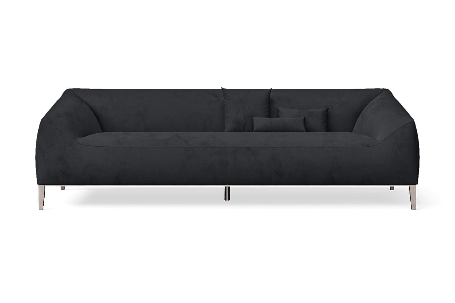 Bergamo 4 Seater Sofa Dark Grey Velvet