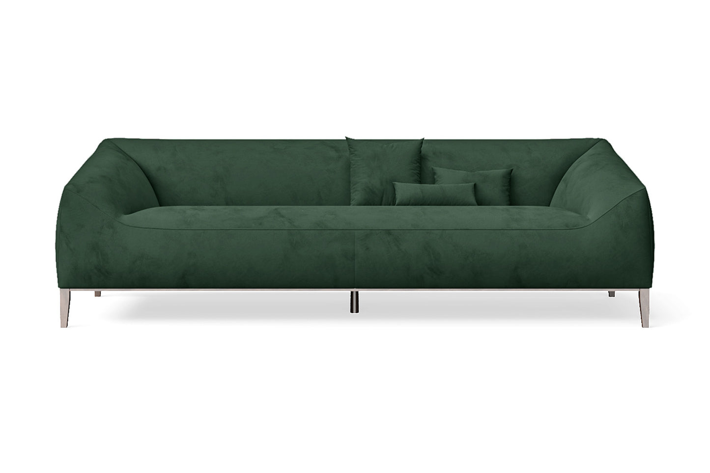 Bergamo 4 Seater Sofa Green Velvet