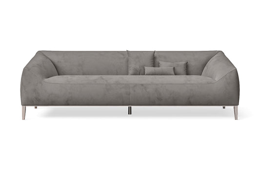 Bergamo 4 Seater Sofa Grey Velvet