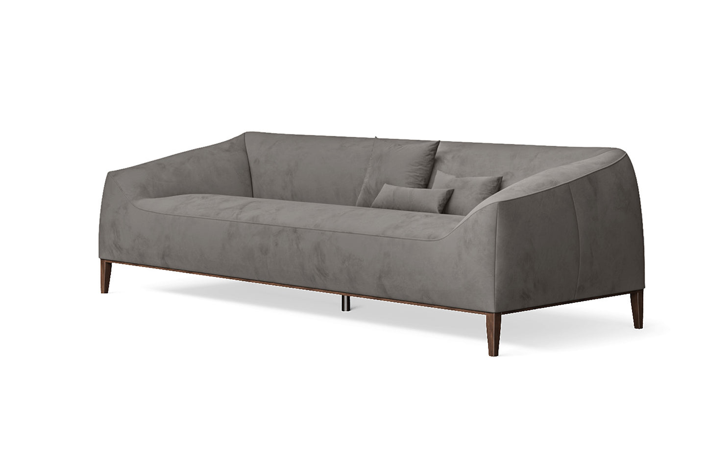 Bergamo 4 Seater Sofa Grey Velvet