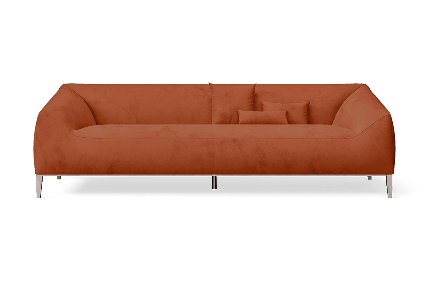 Bergamo 4 Seater Sofa Orange Velvet