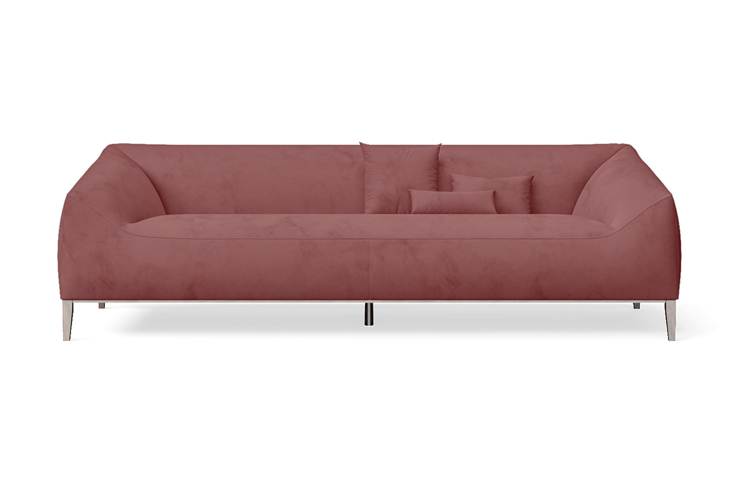 Bergamo 4 Seater Sofa Pink Velvet