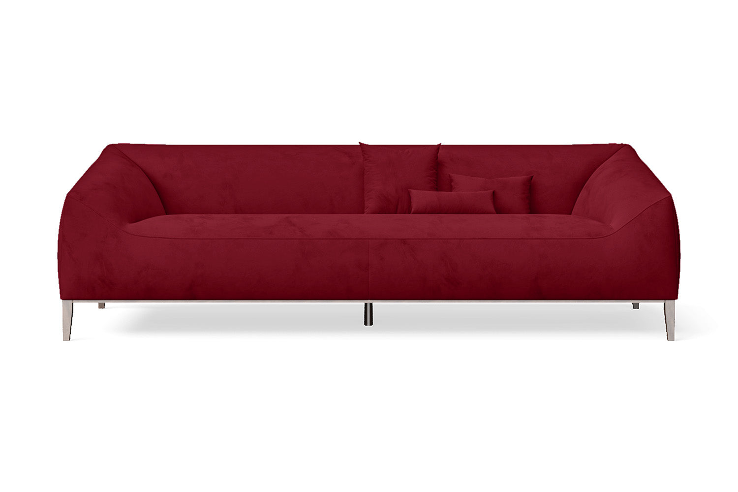 Bergamo 4 Seater Sofa Red Velvet