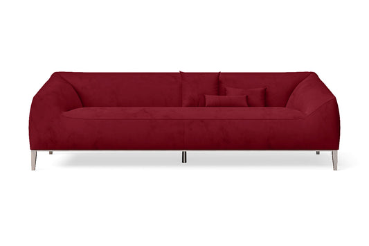 Bergamo 4 Seater Sofa Red Velvet