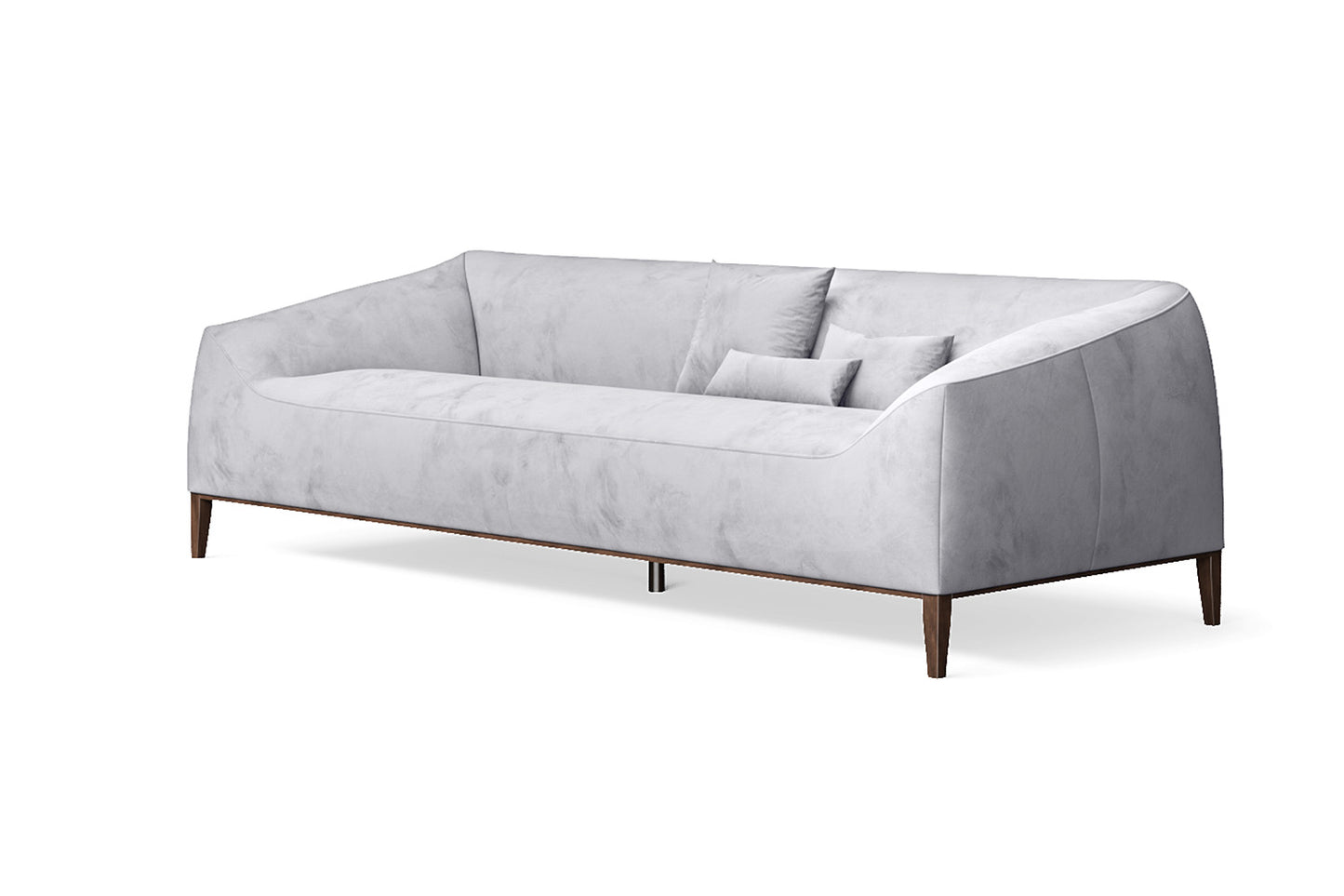 Bergamo 4 Seater Sofa Silver Velvet