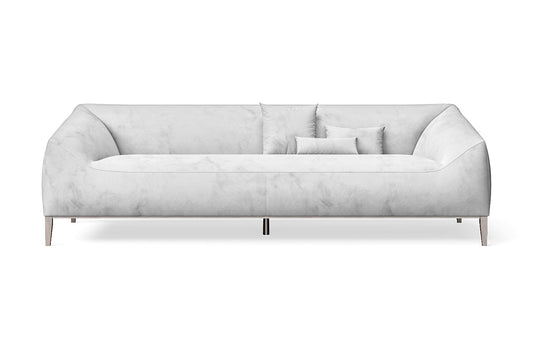 Bergamo 4 Seater Sofa White Velvet