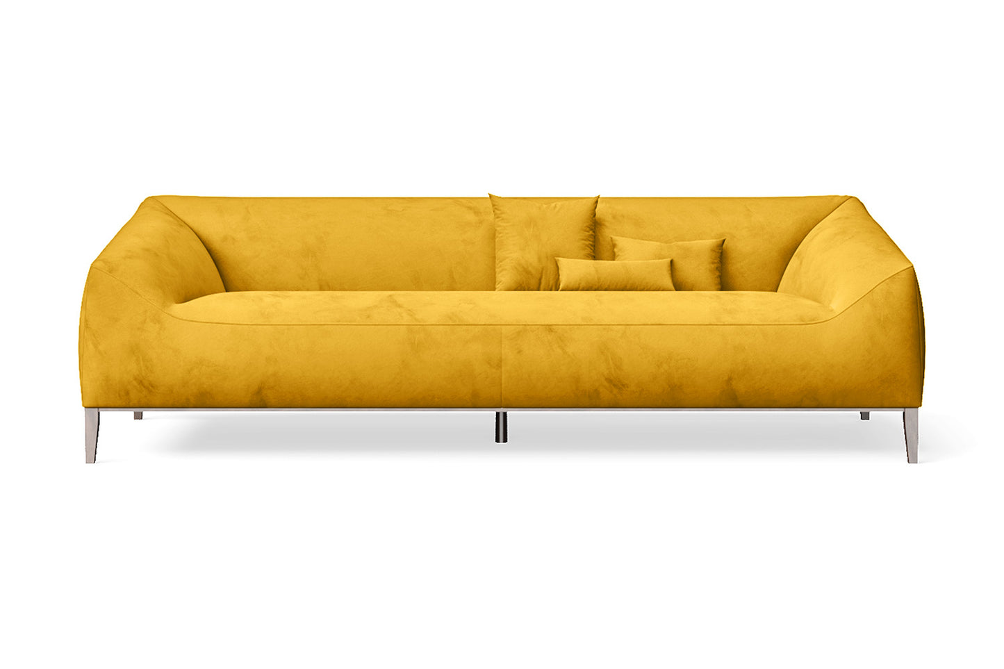 Bergamo 4 Seater Sofa Yellow Velvet