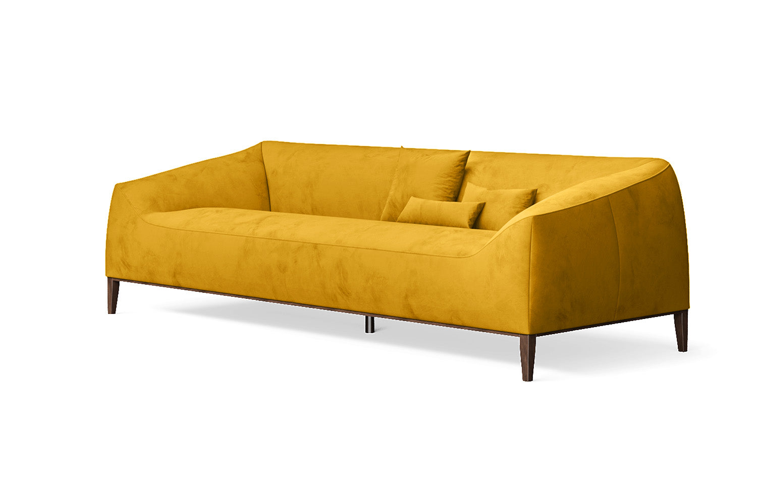 Bergamo 4 Seater Sofa Yellow Velvet