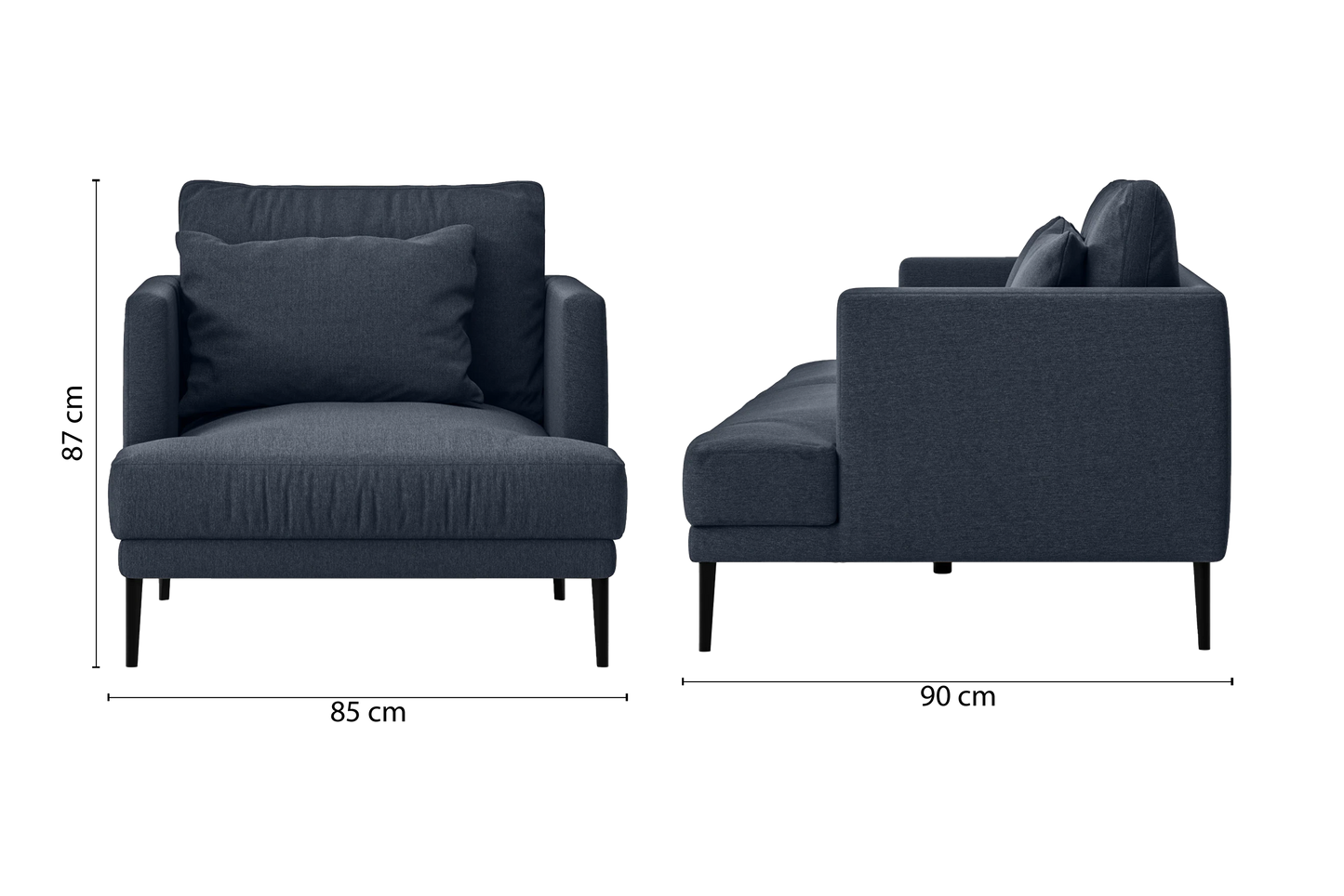 Bisceglie Armchair Dark Blue Linen Fabric