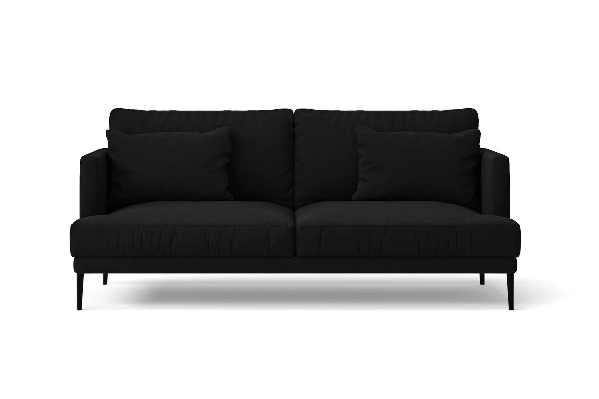 Bisceglie 2 Seater Sofa Black Linen Fabric