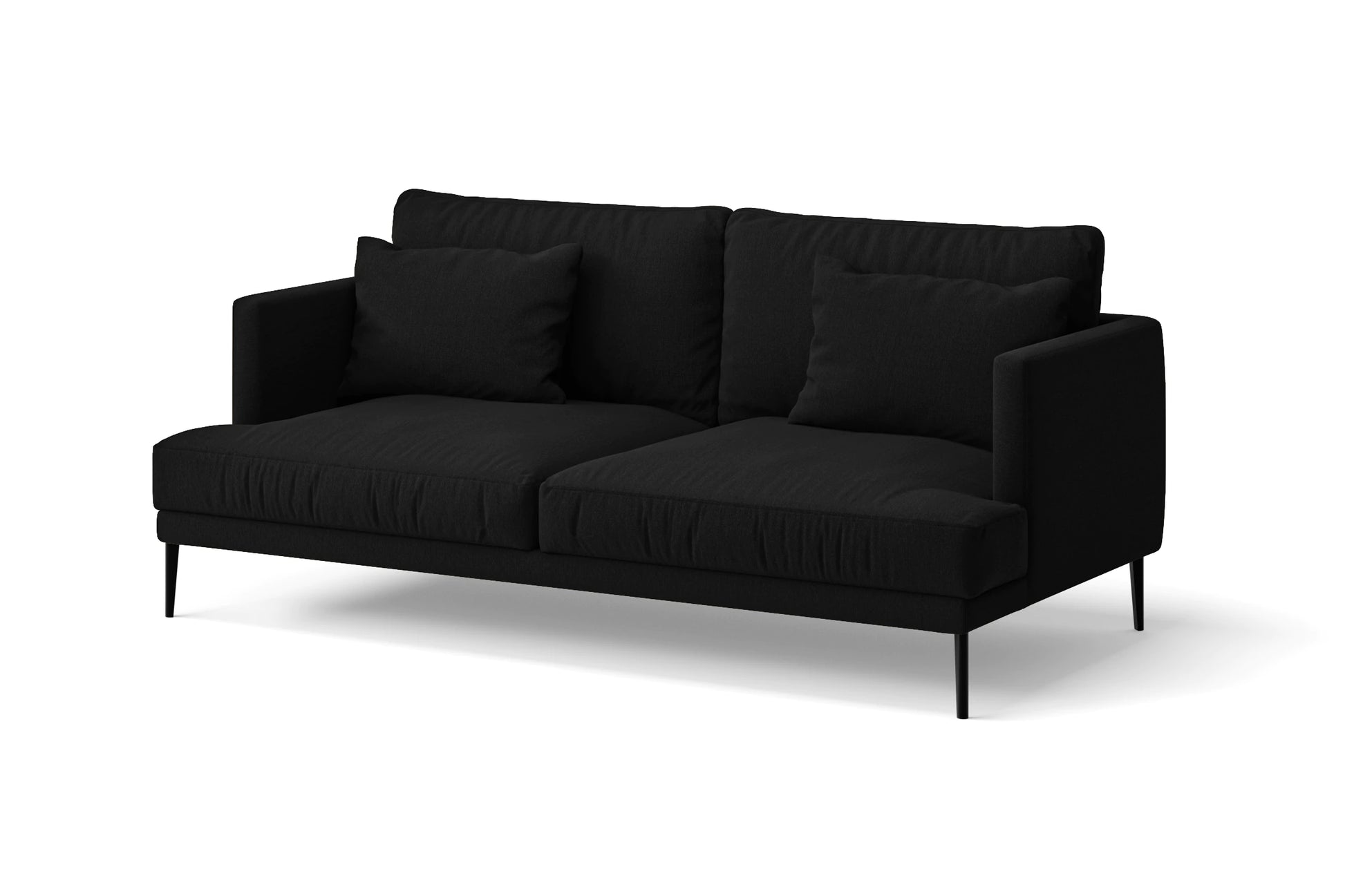 Bisceglie 2 Seater Sofa Black Linen Fabric