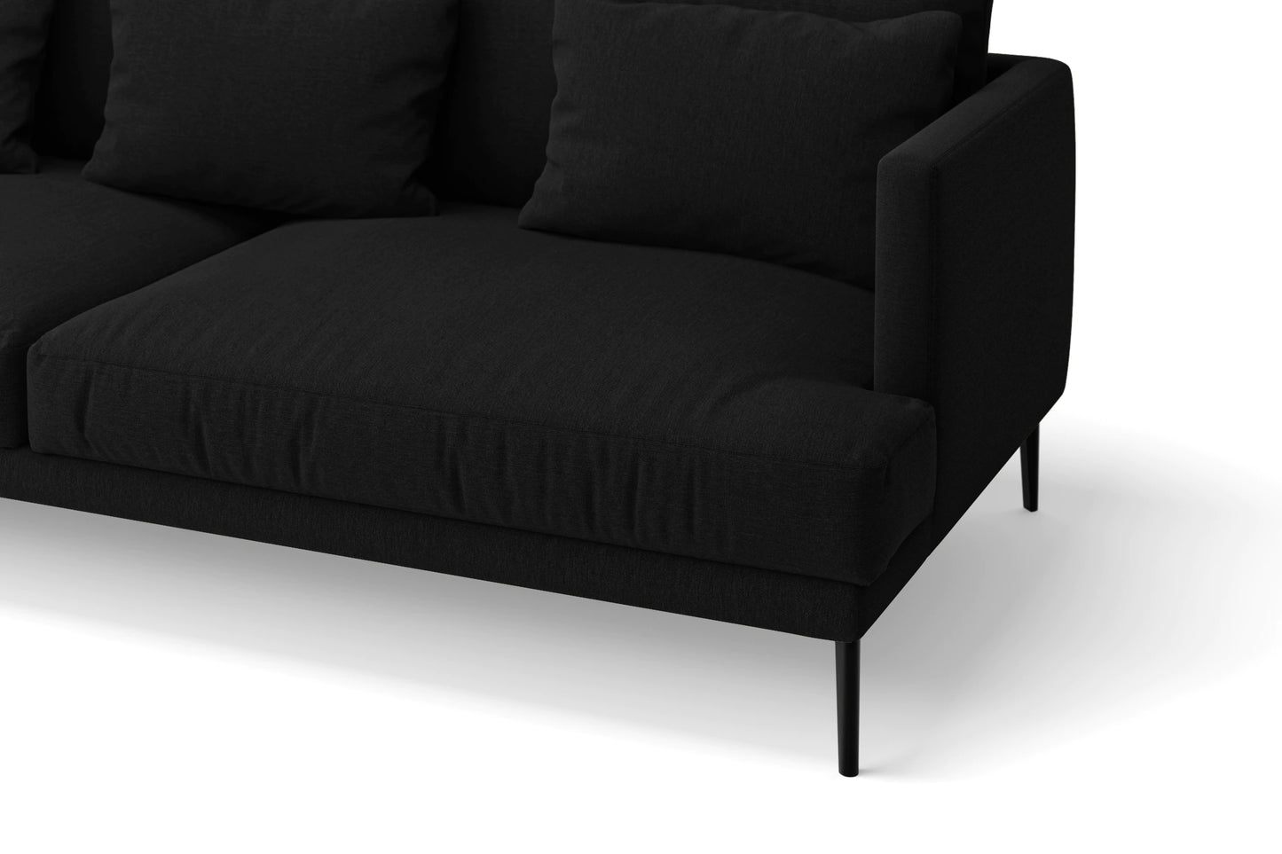 Bisceglie 2 Seater Sofa Black Linen Fabric