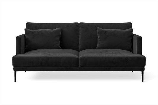 Bisceglie 2 Seater Sofa Black Velvet