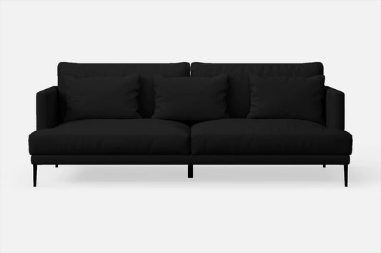 Bisceglie 3 Seater Sofa Black Leather