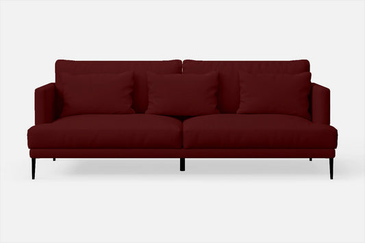 Bisceglie 3 Seater Sofa Red Leather