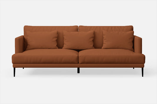 Bisceglie 3 Seater Sofa Tan Brown Leather