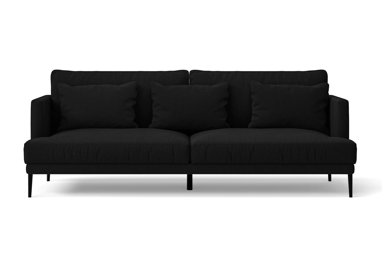 Bisceglie 3 Seater Sofa Black Linen Fabric