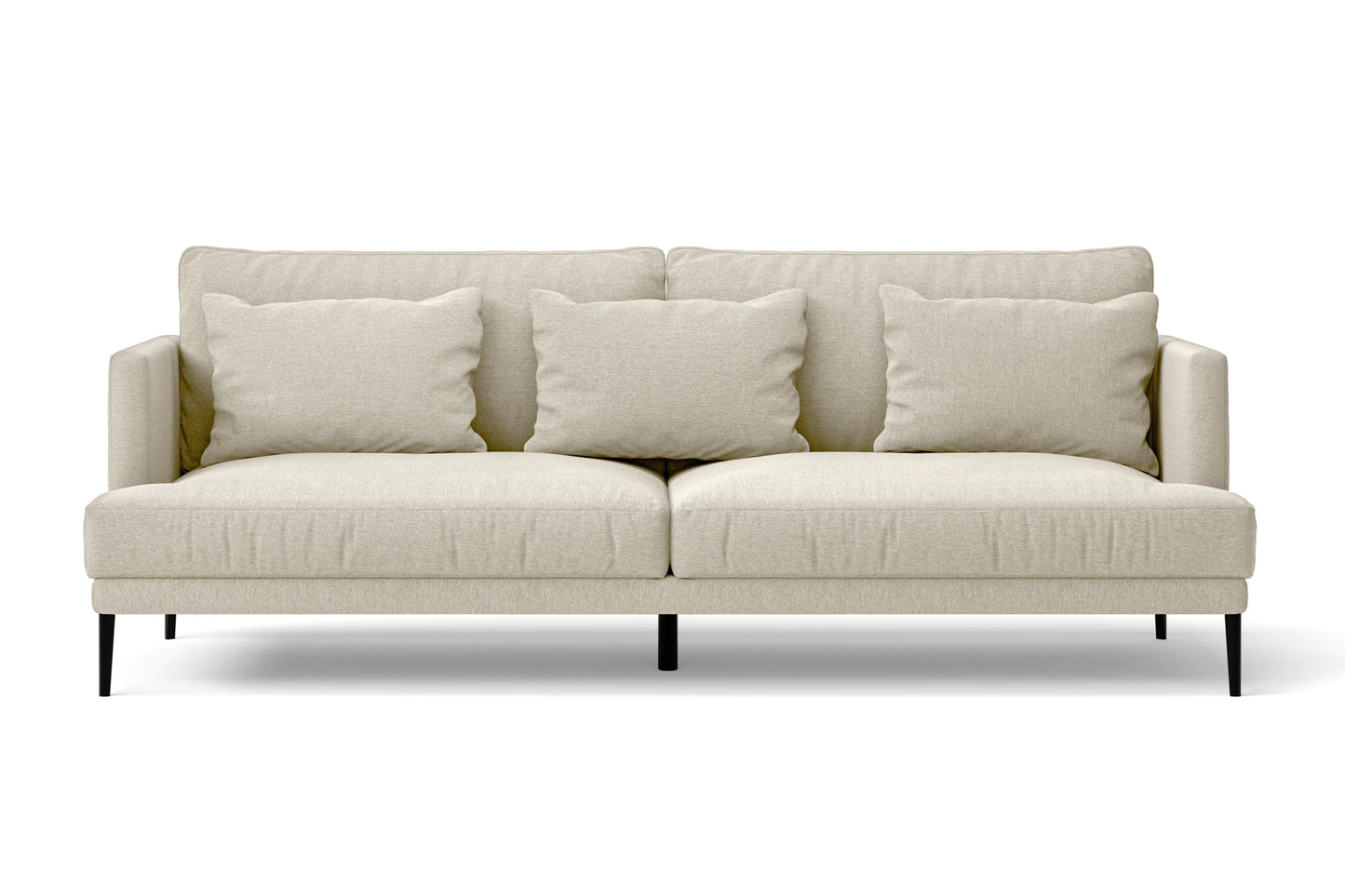 Bisceglie 3 Seater Sofa Cream Linen Fabric