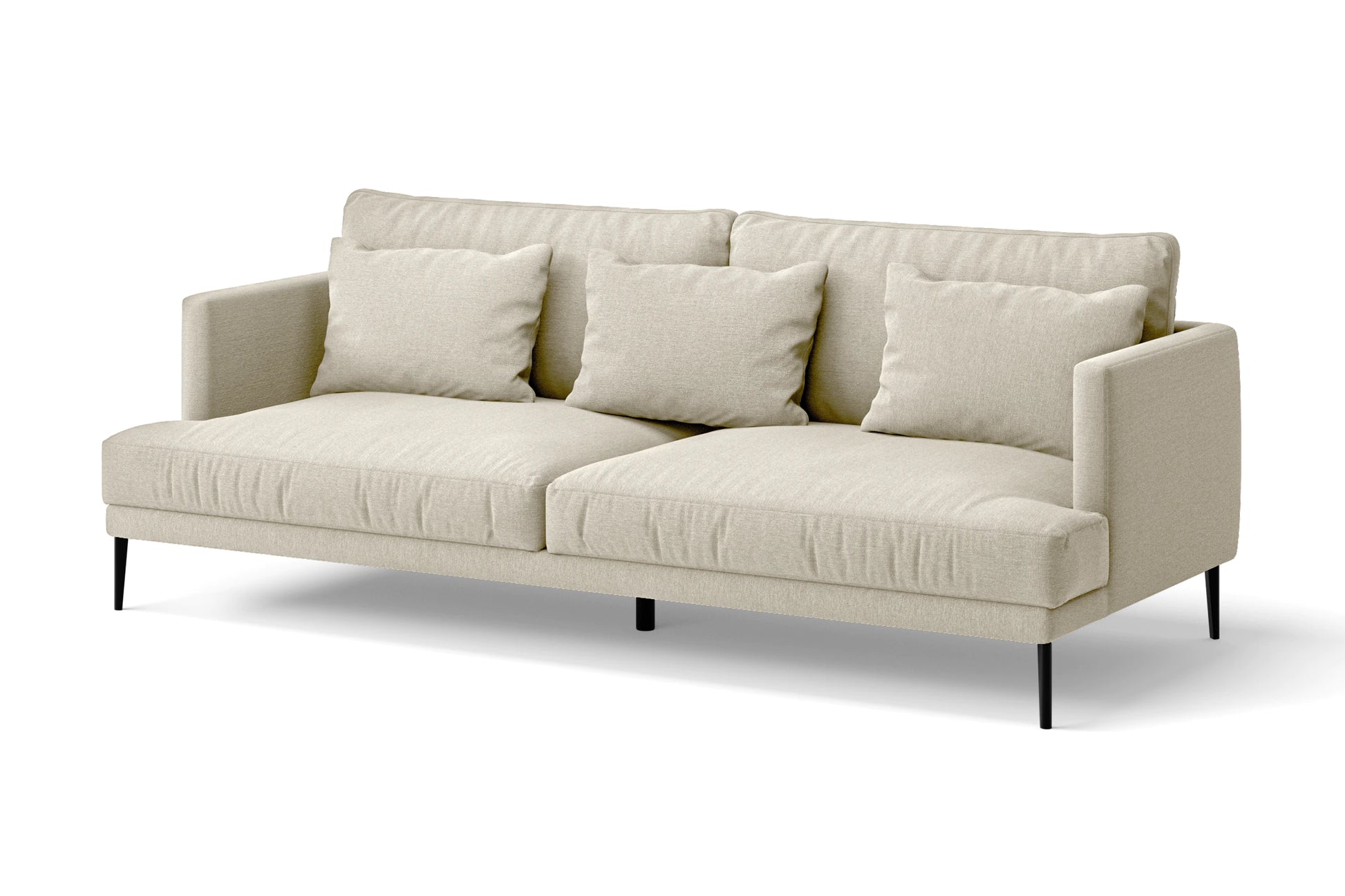 Bisceglie 3 Seater Sofa Cream Linen Fabric