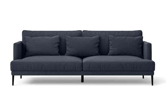 Bisceglie 3 Seater Sofa Dark Blue Linen Fabric