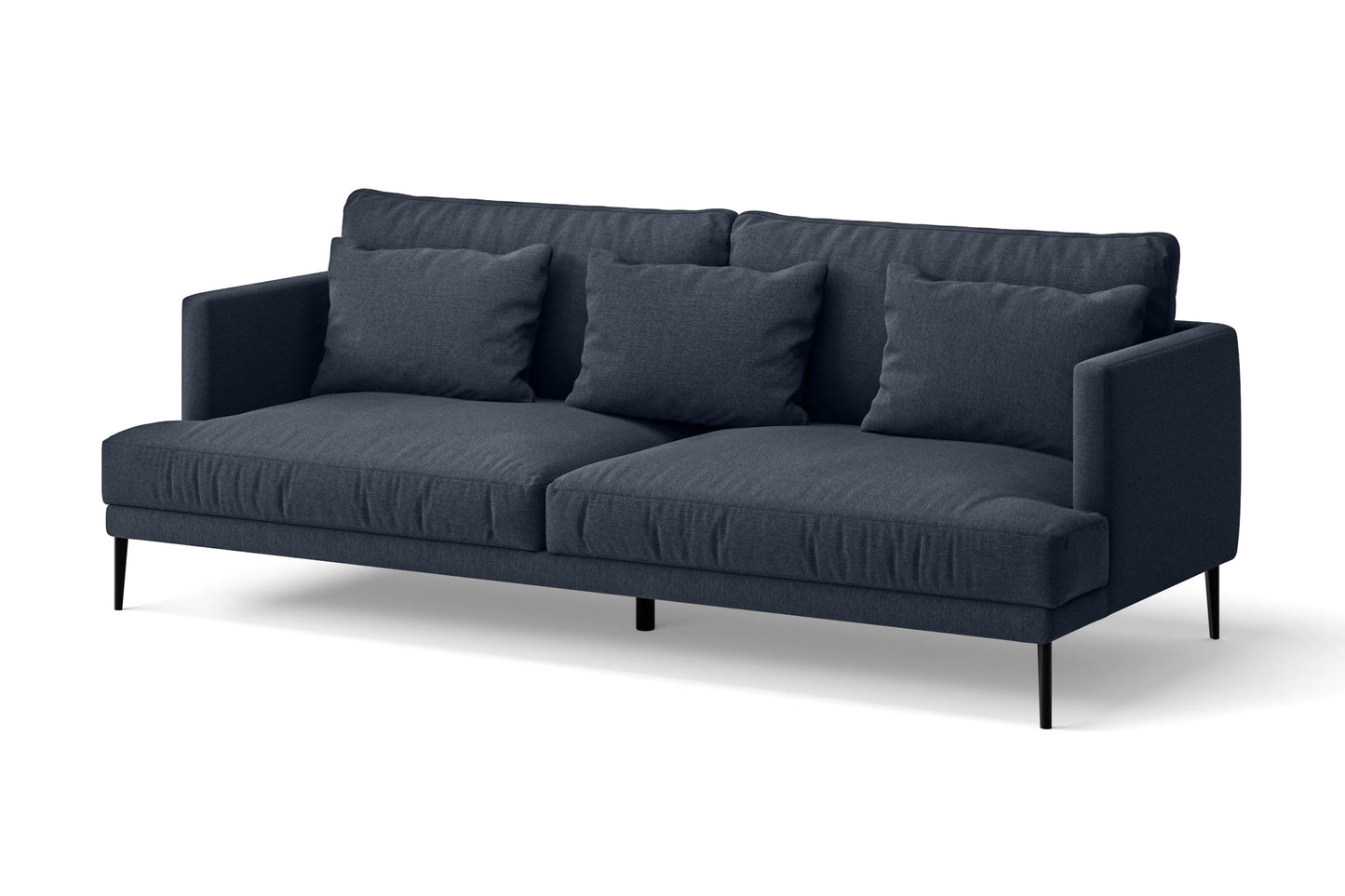 Bisceglie 3 Seater Sofa Dark Blue Linen Fabric