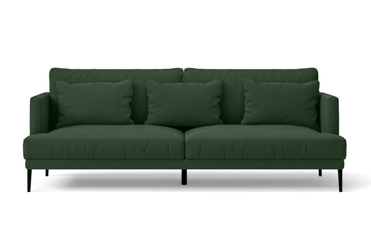 Bisceglie 3 Seater Sofa Forest Green Linen Fabric