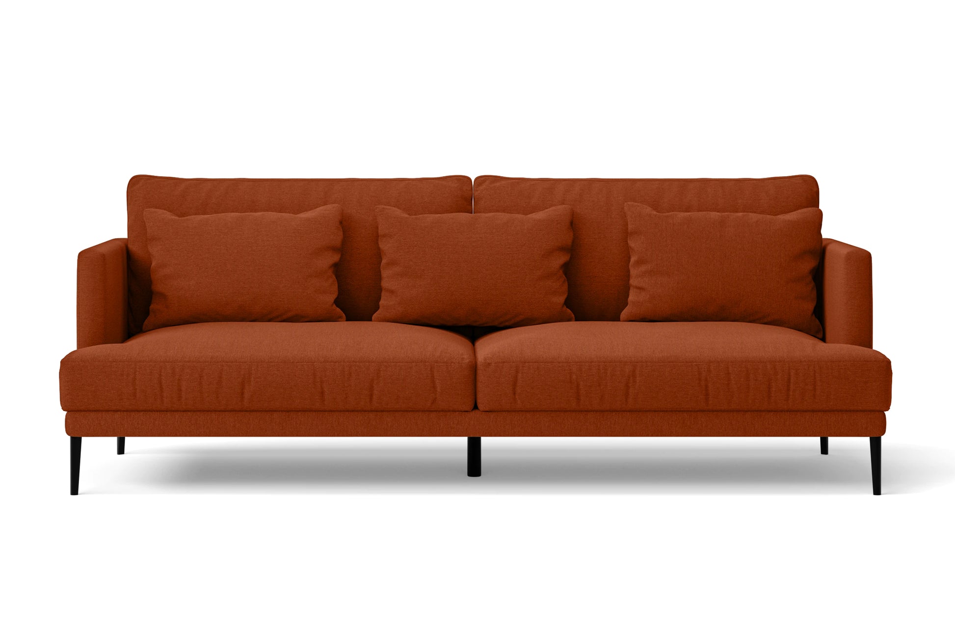 Bisceglie 3 Seater Sofa Orange Linen Fabric