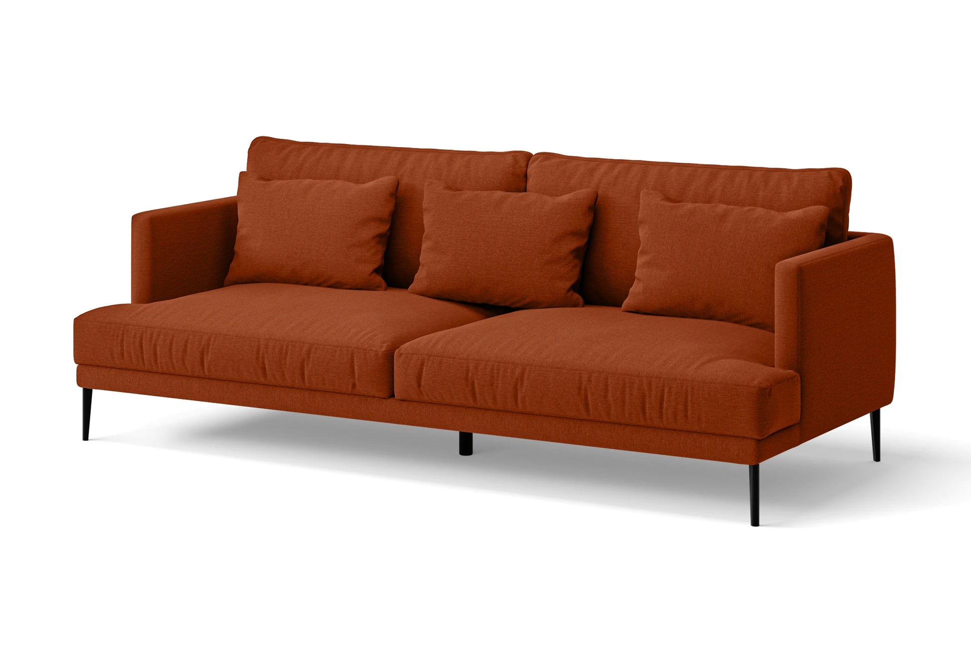 Bisceglie 3 Seater Sofa Orange Linen Fabric