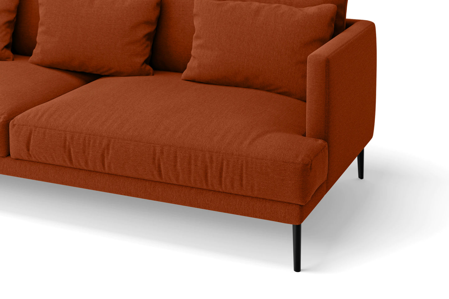 Bisceglie 3 Seater Sofa Orange Linen Fabric