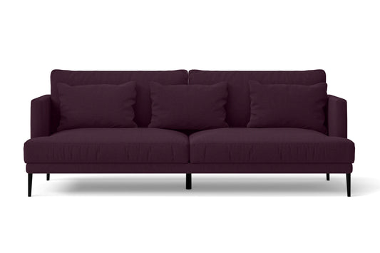 Bisceglie 3 Seater Sofa Purple Linen Fabric