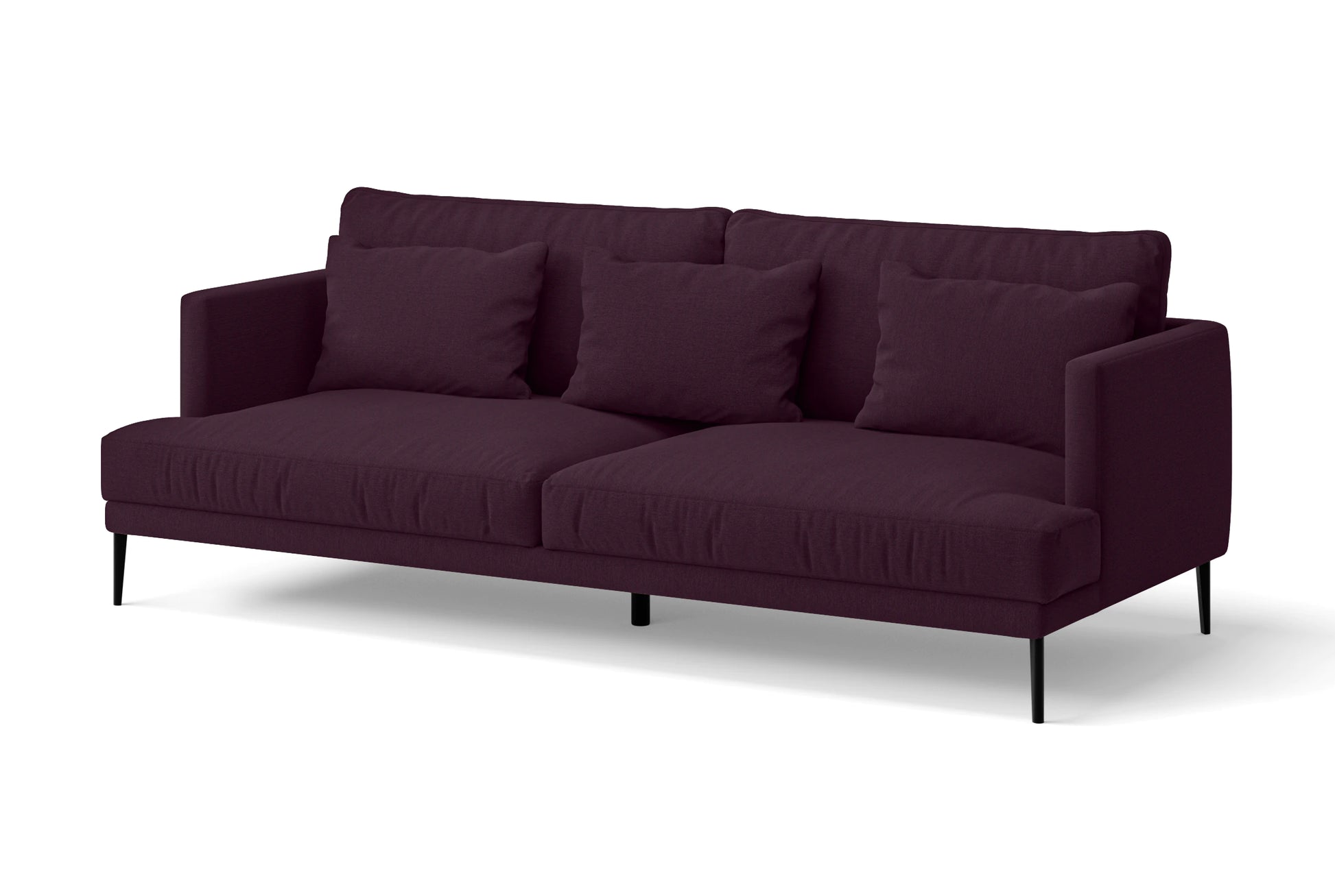 Bisceglie 3 Seater Sofa Purple Linen Fabric