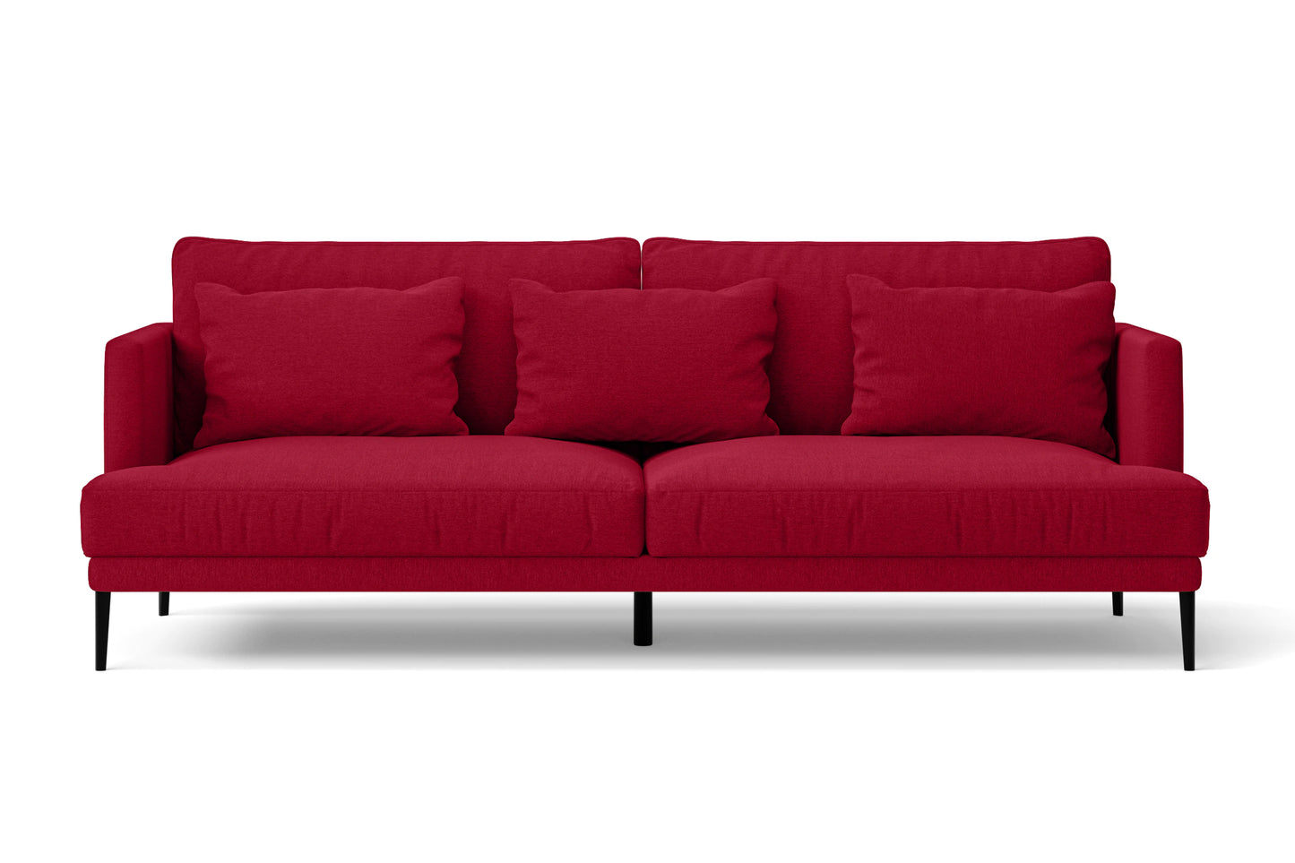 Bisceglie 3 Seater Sofa Red Linen Fabric