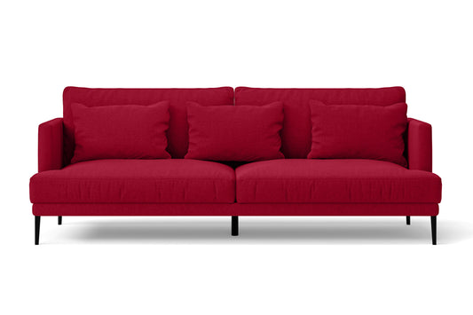 Bisceglie 3 Seater Sofa Red Linen Fabric