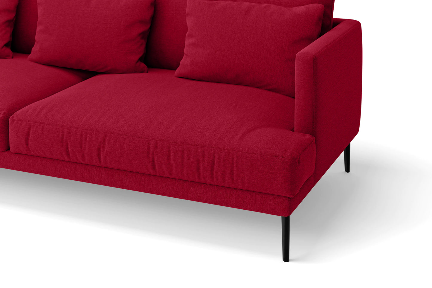 Bisceglie 3 Seater Sofa Red Linen Fabric