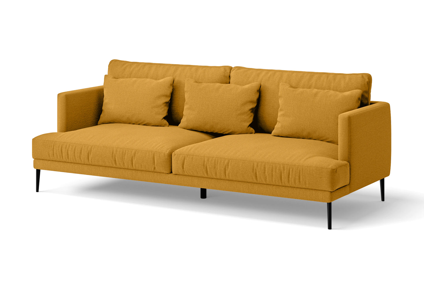 Bisceglie 3 Seater Sofa Yellow Linen Fabric