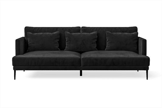 Bisceglie 3 Seater Sofa Black Velvet