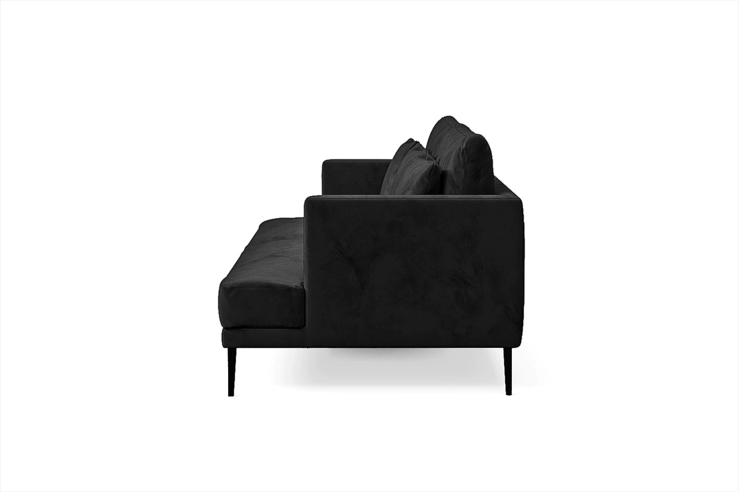 Bisceglie 3 Seater Sofa Black Velvet