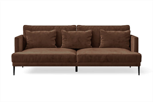 Bisceglie 3 Seater Sofa Coffee Brown Velvet