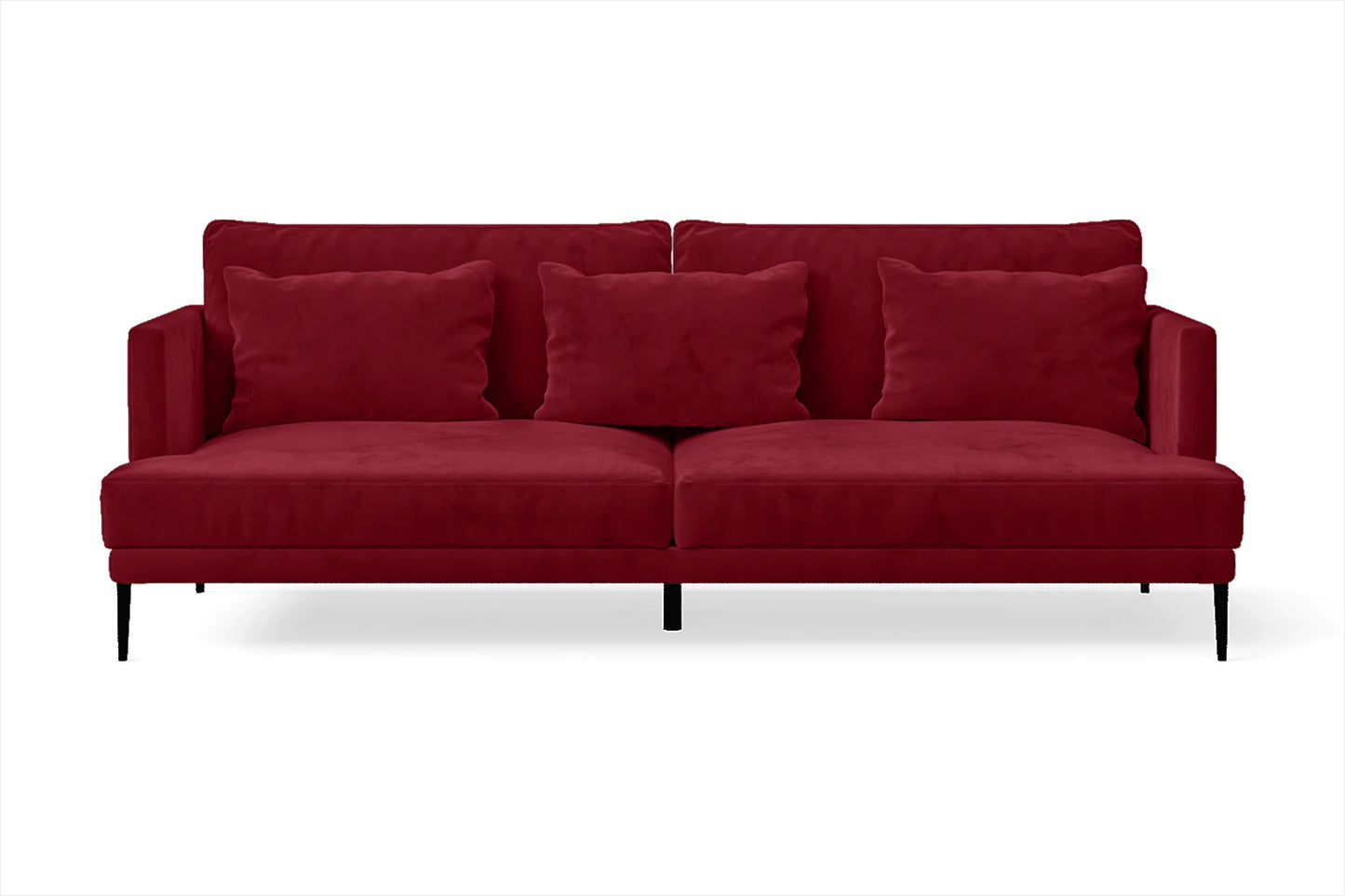 Bisceglie 3 Seater Sofa Red Velvet