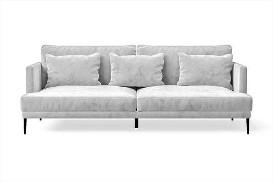 Bisceglie 3 Seater Sofa White Velvet