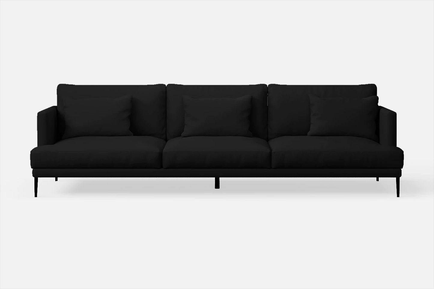 Bisceglie 4 Seater Sofa Black Leather