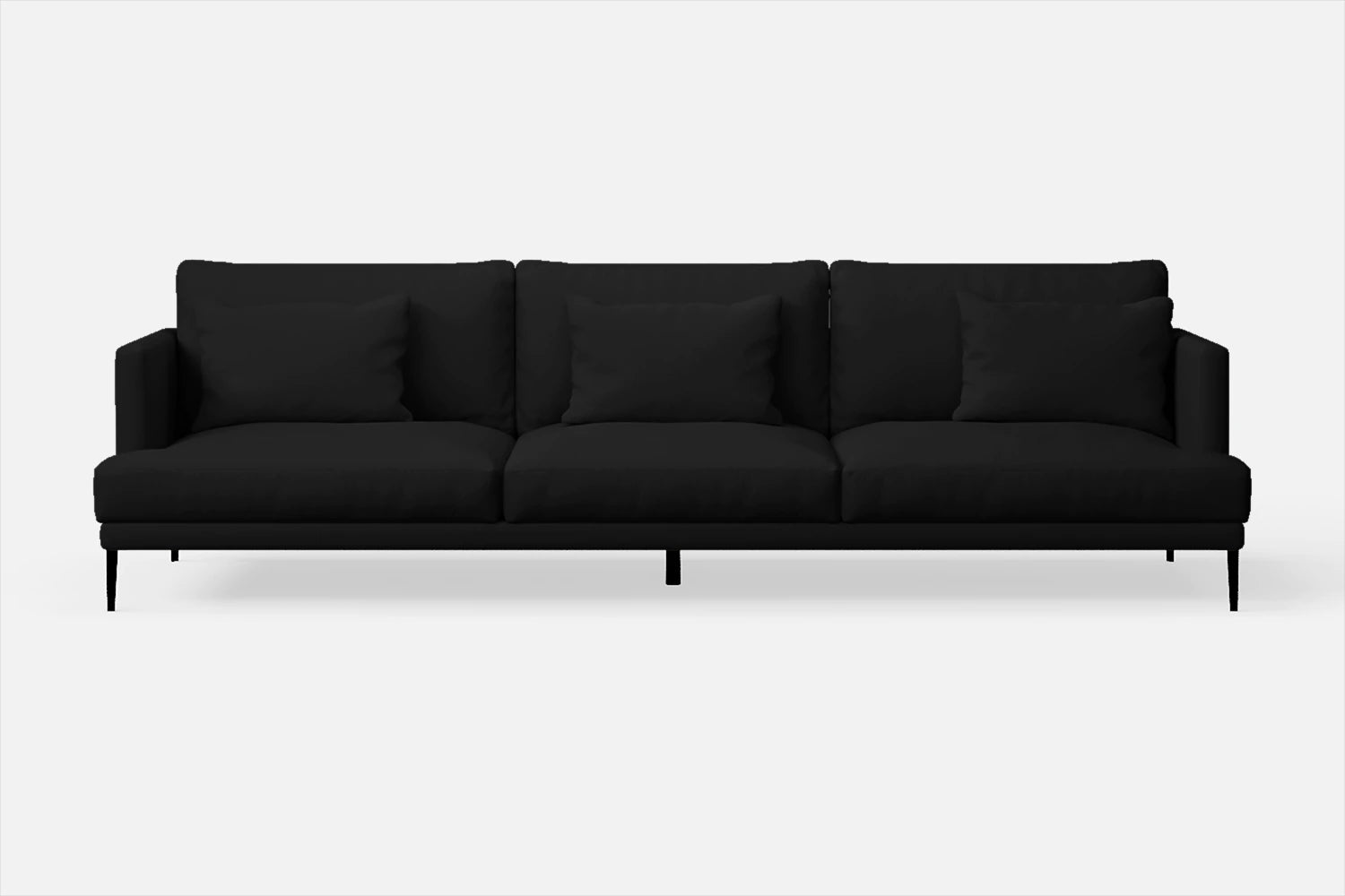 Bisceglie 4 Seater Sofa Black Leather