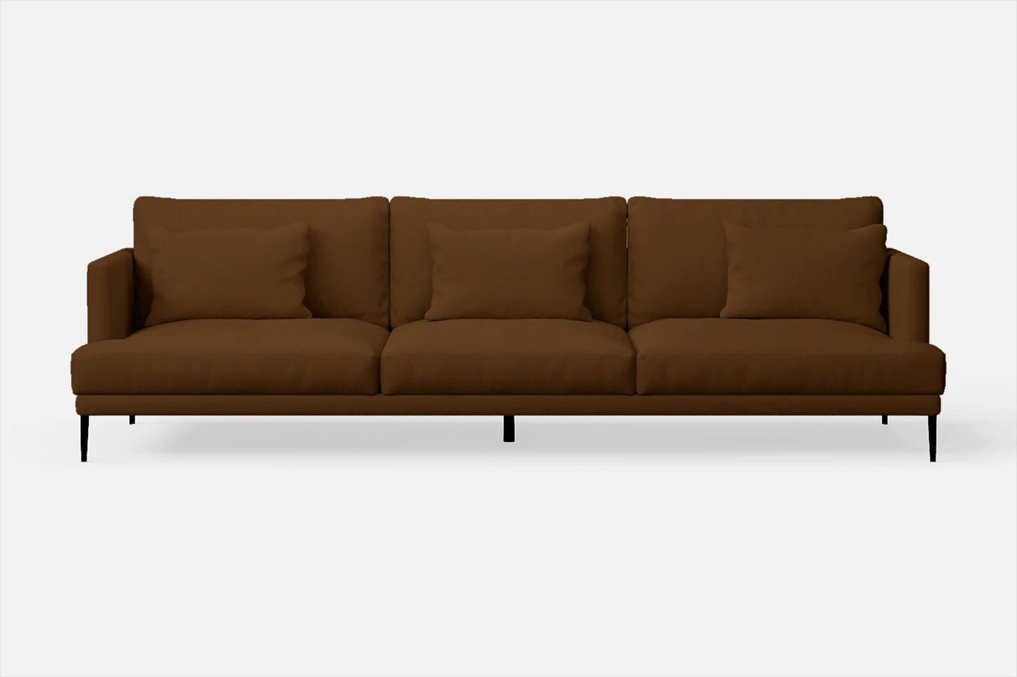 Bisceglie 4 Seater Sofa Walnut Brown Leather