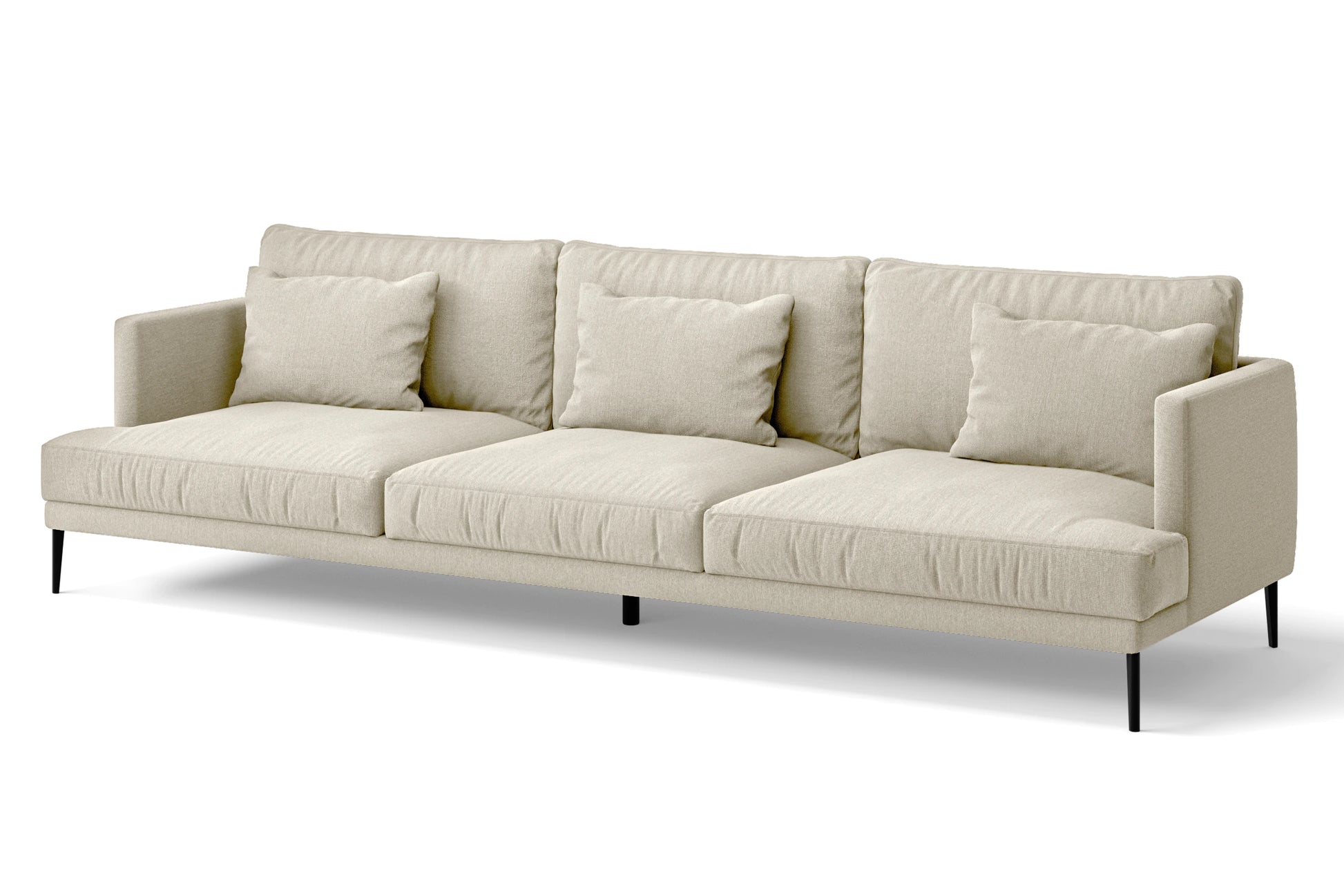 Bisceglie 4 Seater Sofa Cream Linen Fabric