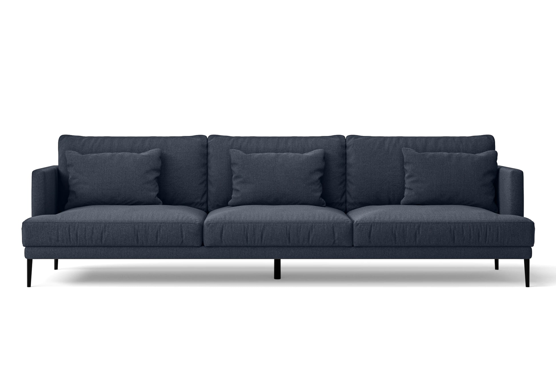 Bisceglie 4 Seater Sofa Dark Blue Linen Fabric