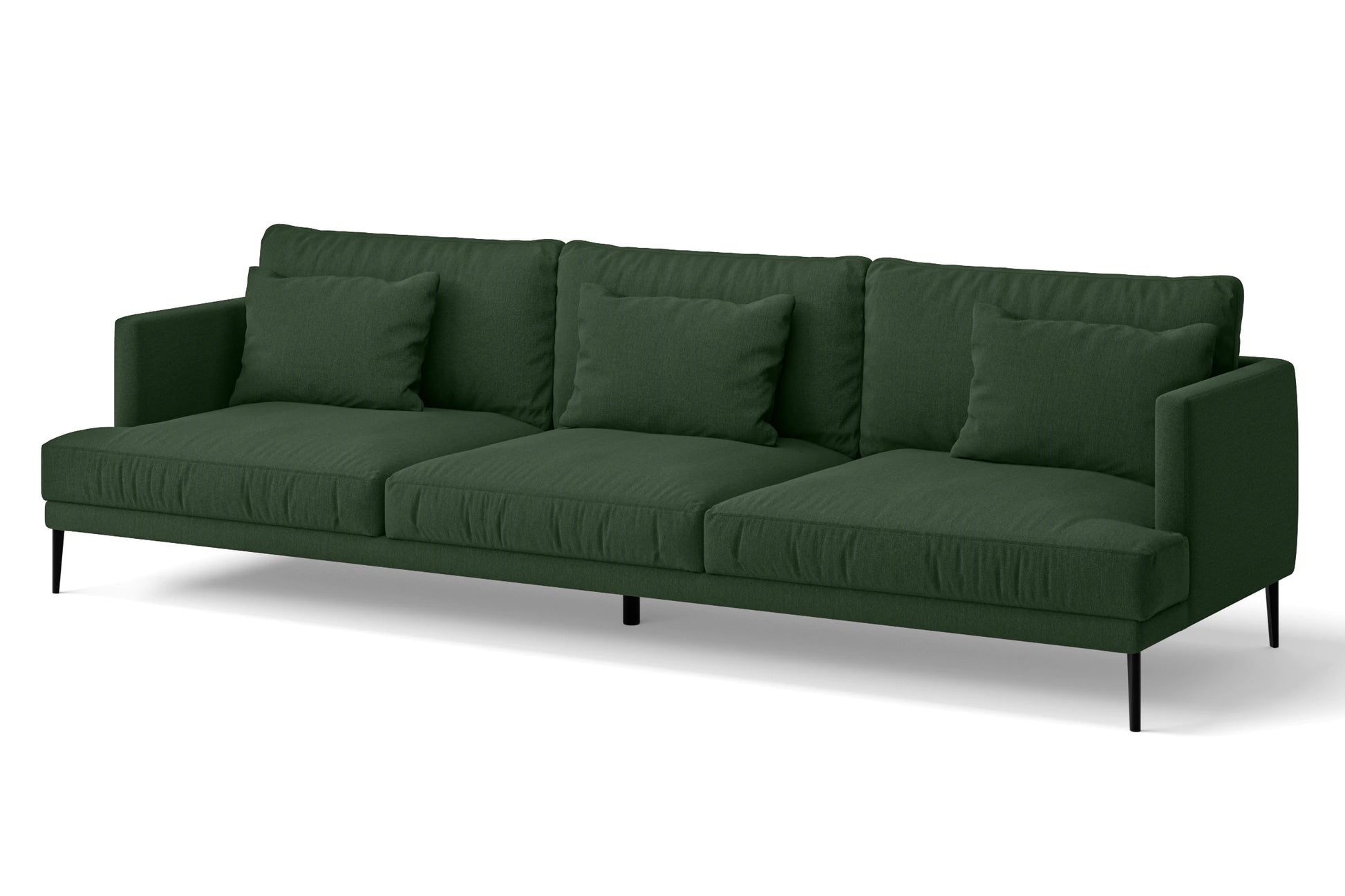 Bisceglie 4 Seater Sofa Forest Green Linen Fabric